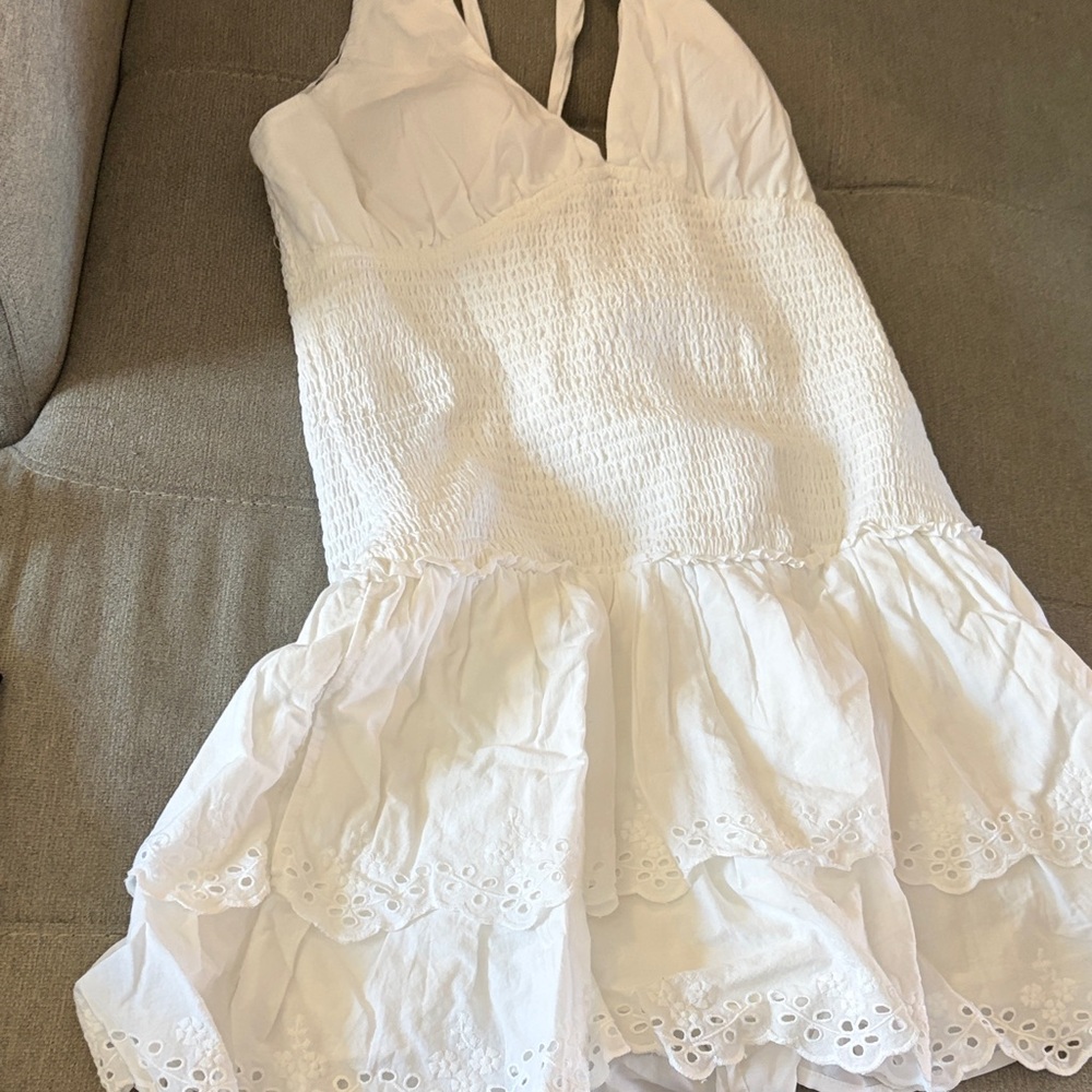 Hollister White Halter Dress